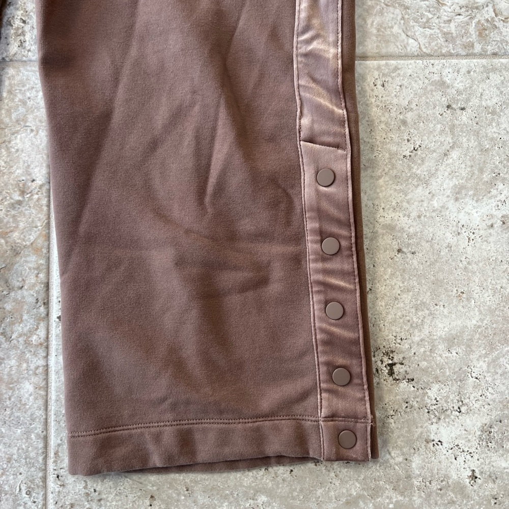 Athleta Retroplush Velvet Straight Leg Lounge Pants In Rustic Beige Brown, S - Picture 5 of 11